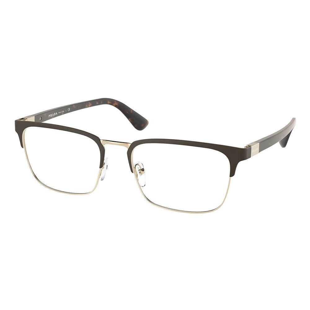 Prada PR 54TV 01U1O1 Matte Burnished/pale Gold Metal Rectangle Eyeglasses 55mm