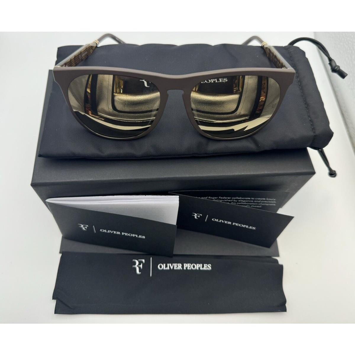 Oliver Peoples OV5554SU R-1 70055A Umber Frame / Desert Flash Mirrored Federer