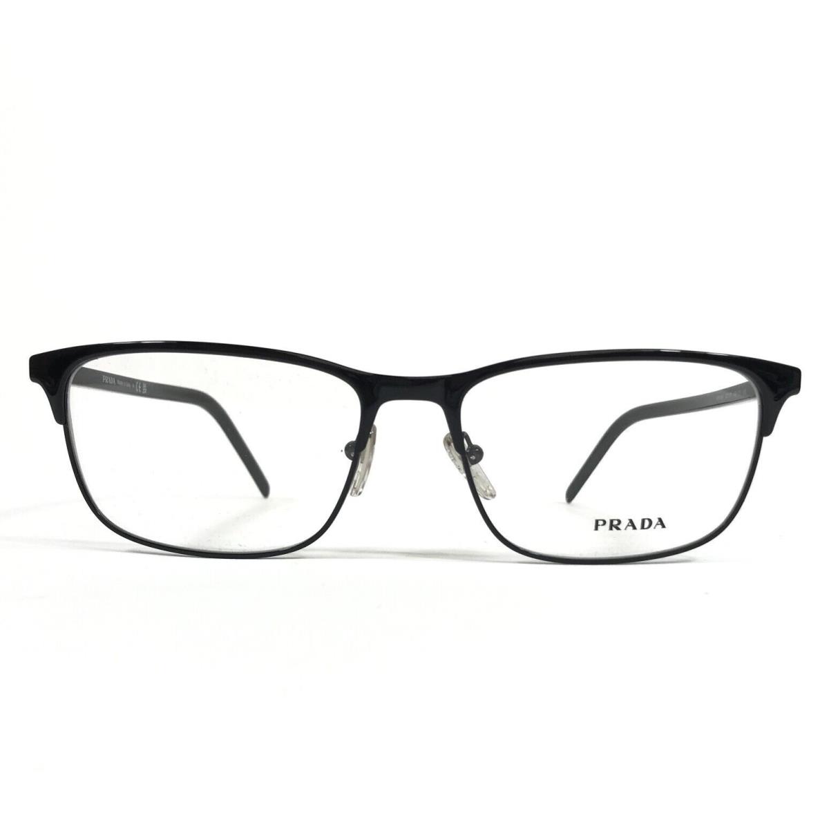 Prada Eyeglasses Frames VPR66Y 1AB-1O1 Black Rectangle Full Rim 57-17-145