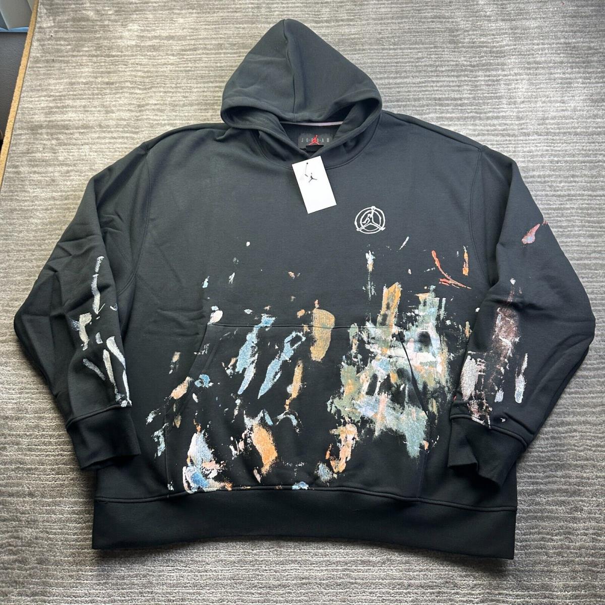 Jordan Hoodie Mens 2XL Xxl Black Paint Splatter Artist Series Jammie Holmes