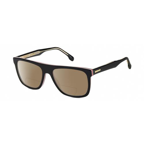 Carrera 267-S-0M4P Unisex Polarized Bifocal Sunglasses Black White 56 mm 41 Opt Brown
