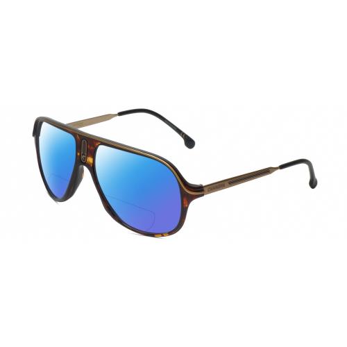 Carrera Safari 65 Unisex Aviator Polarized Bifocal Sunglass Tortoise Brown 62 mm - Frame: Multicolor, Lens: Blue Mirror