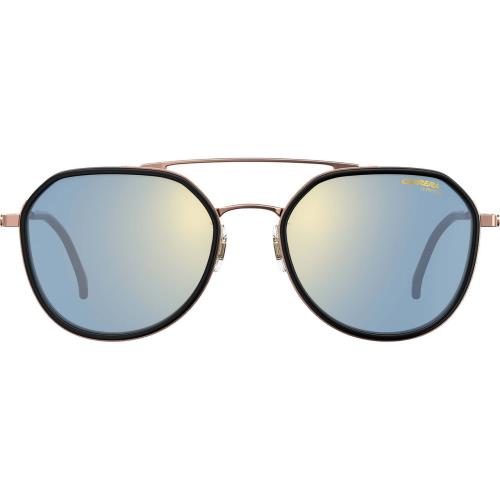 Carrera 1028-GS-026S Unisex Aviator Sunglasses in Black Rose Gold Pink/blue 55mm