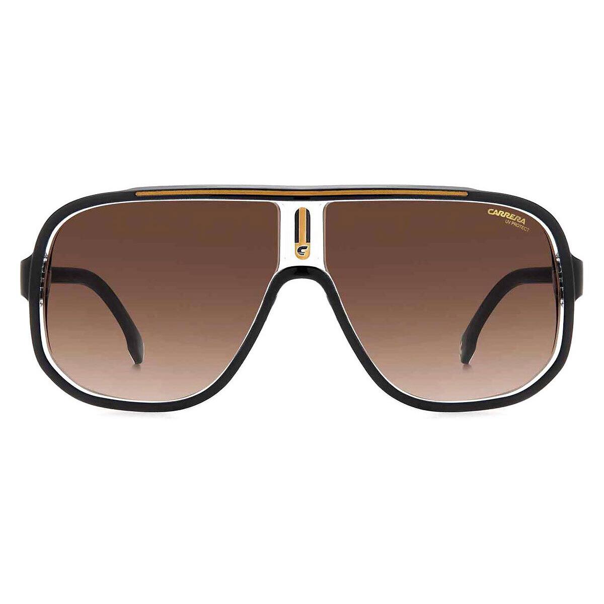 Carrera Car Sunglasses Men Black Gold / Brown Gradient 63mm