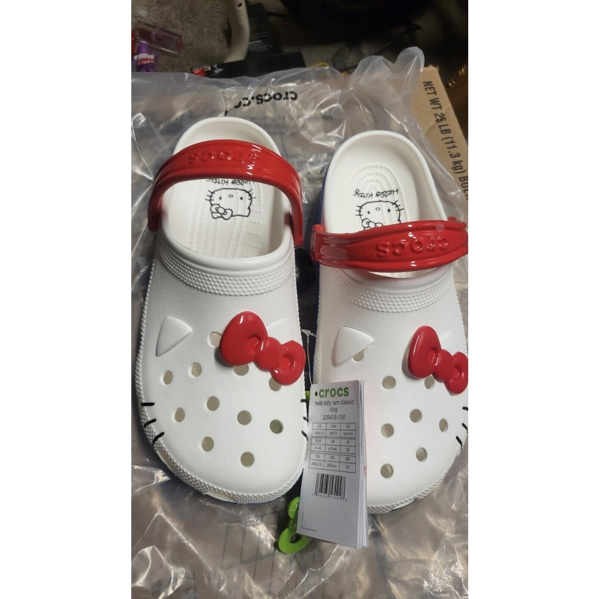 Crocs X Hello Kitty Classic Clog 50th Anniversary 2024 Women`s Size 8 Men 10