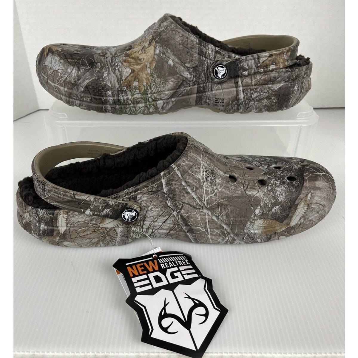 Crocs Classic Lined Realtree Edge Camo Clogs Mens 13 Slip on Shoes 205377