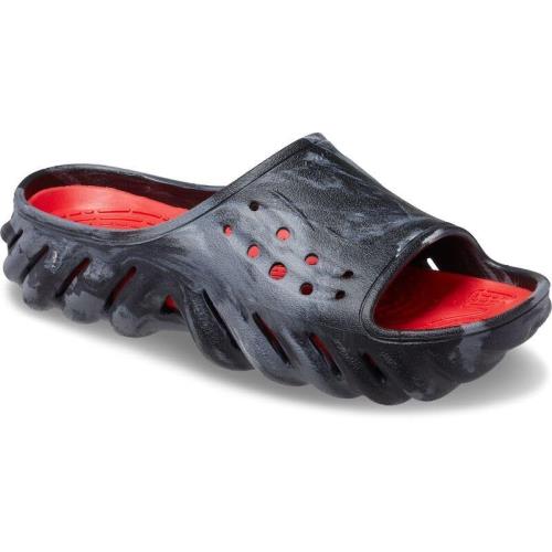 Crocs Mens Echo Marbled Slide Slide Sandal Black Flame 3 UK Wide 3 UK Wide