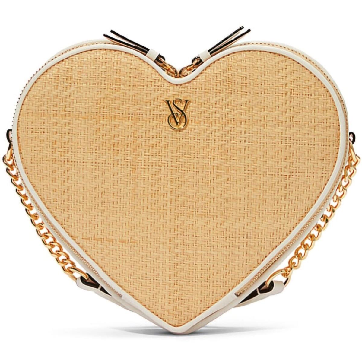 Victoria`s Secret Heart Shape Crossbody Bag. 2 Part Zipper. Straw