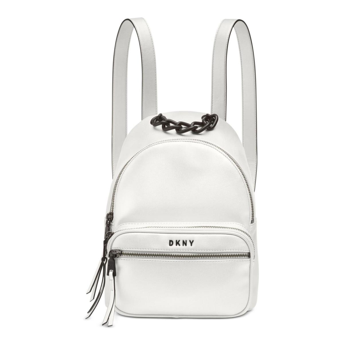 Dkny Women`s White Leather Adjustable Strap Backpack