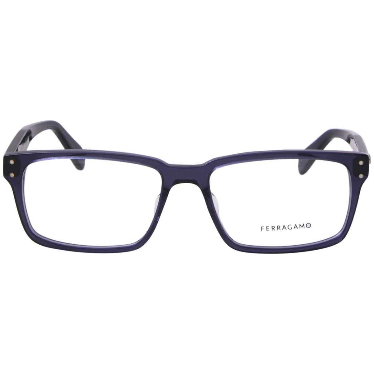 Salvatore Ferragamo SF3000LB 456 Eyeglasses Men`s Transparent Blue Full Rim 57mm