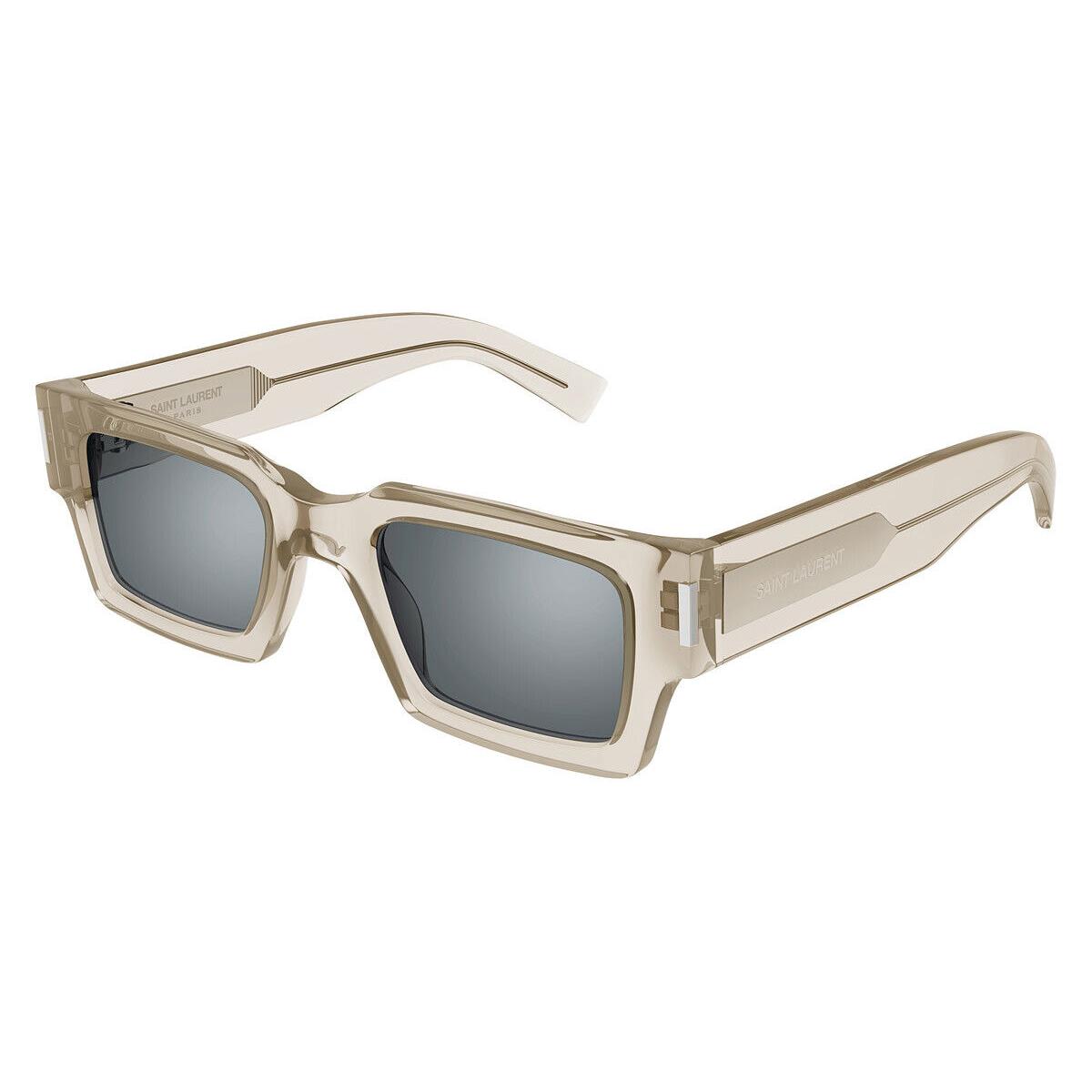 Saint Laurent SL 572 Sunglasses Beige Silver Mirrored 50mm