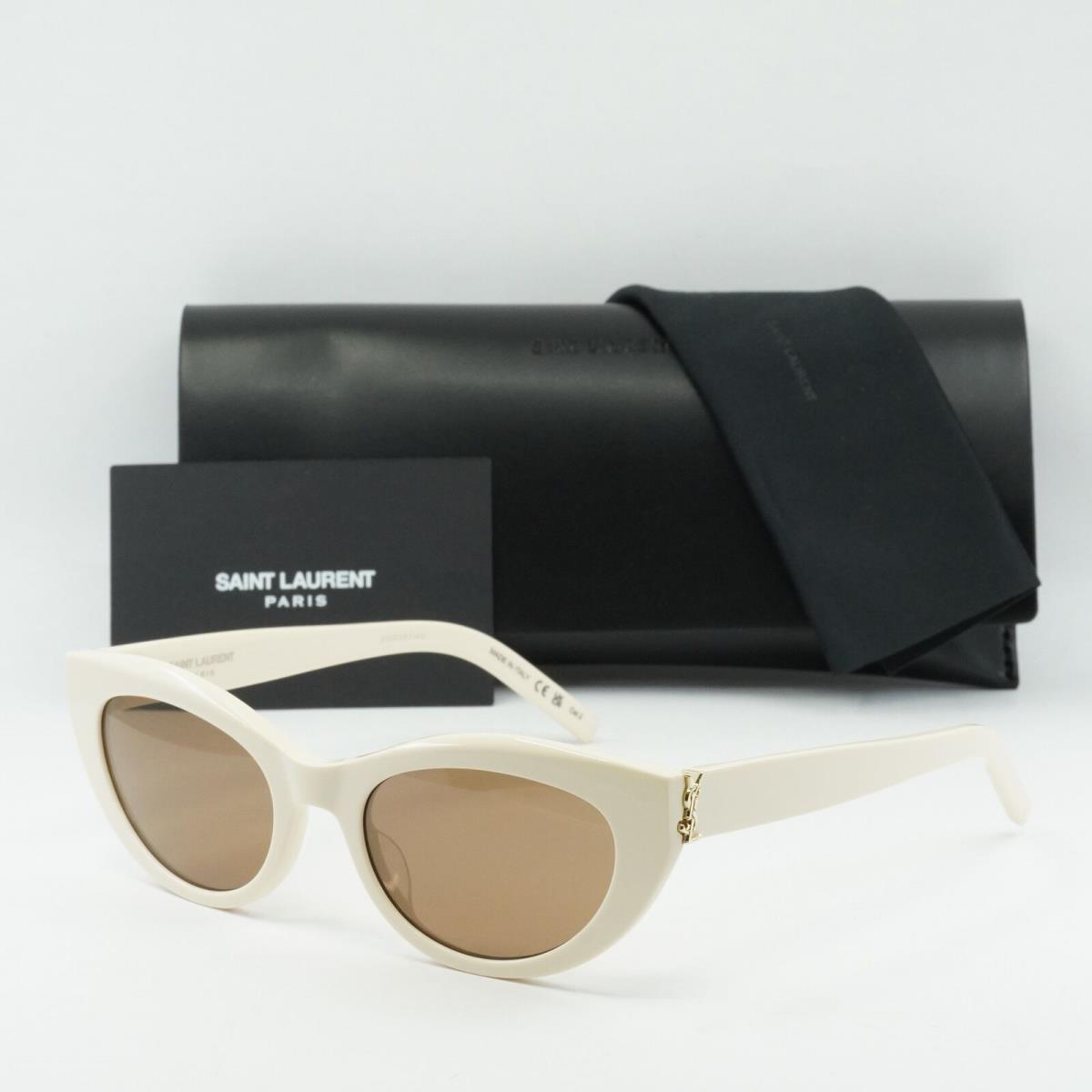 Saint Laurent SLM115 004 Ivory/brown 54-20-140 Sunglasses