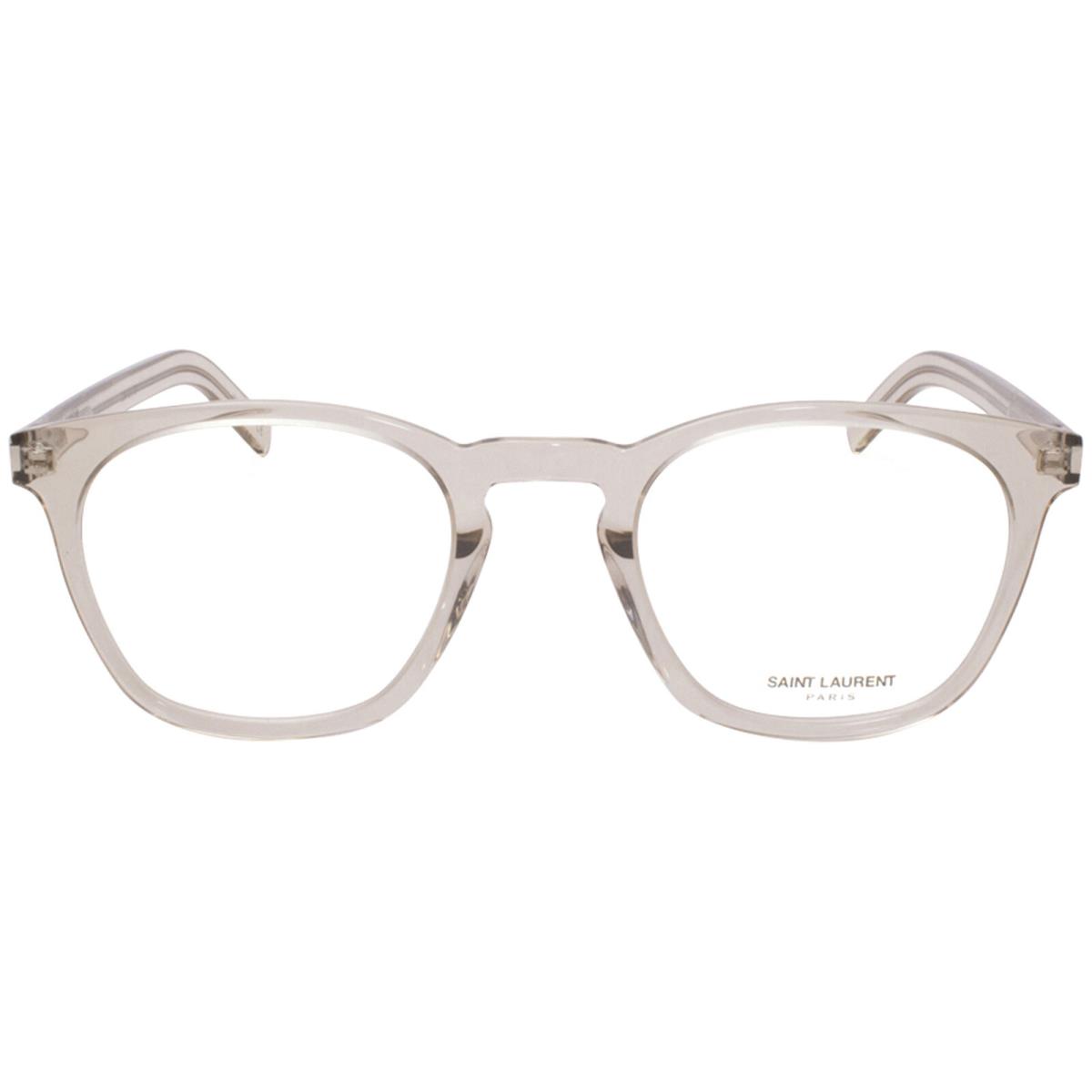 Saint Laurent SL30-Slim 004 Eyeglasses Men`s Beige Full Rim Optical Frame 49mm