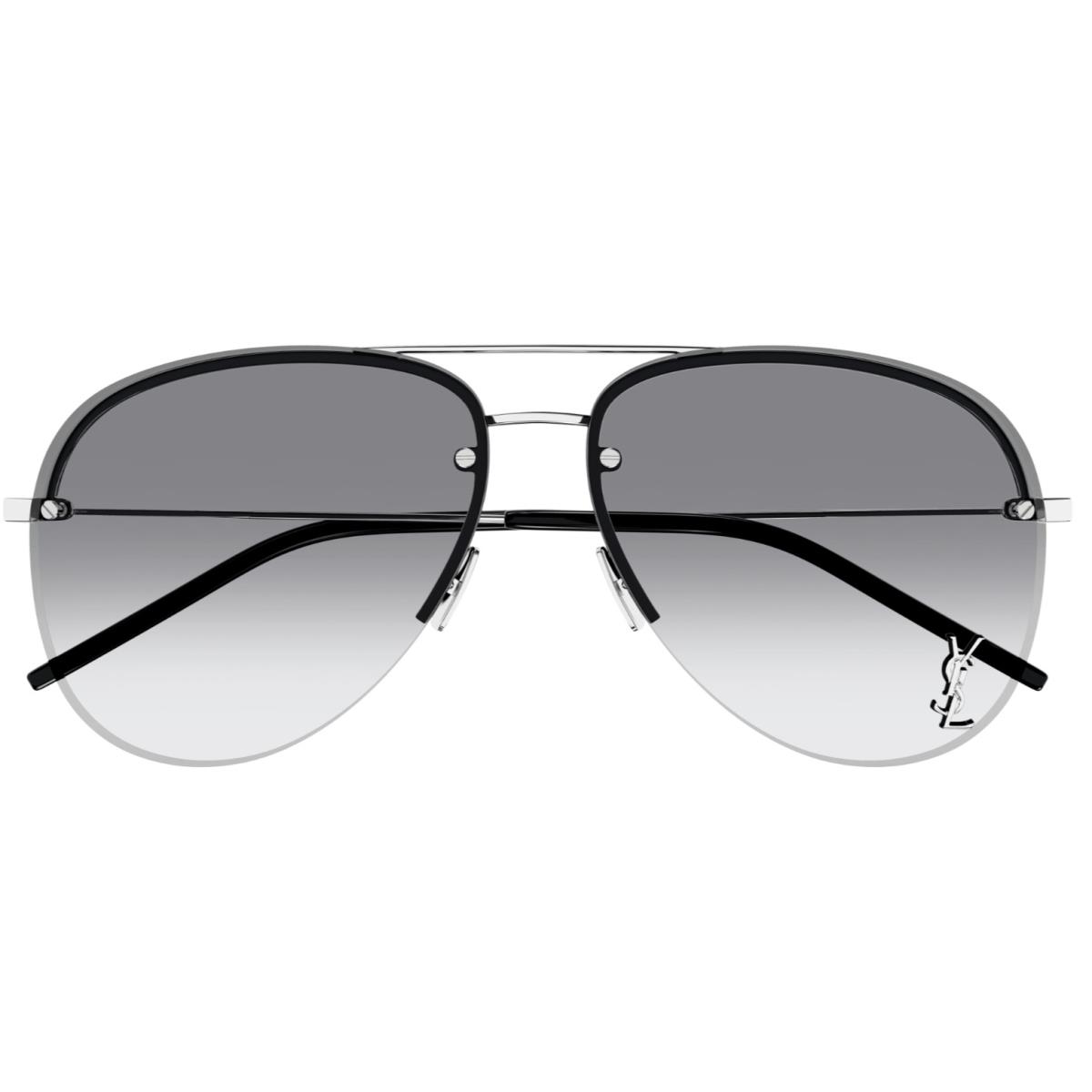 Saint Laurent Classic 11 M 005 Silver/gray Gradient Unisex Sunglasses - Frame: Silver, Lens: Gray