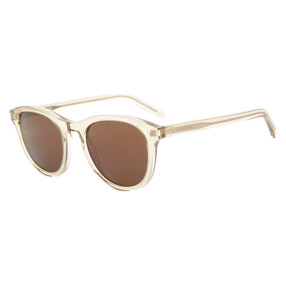 Saint Laurent SL 401 Sunglasses Unisex Yellow Round 53mm