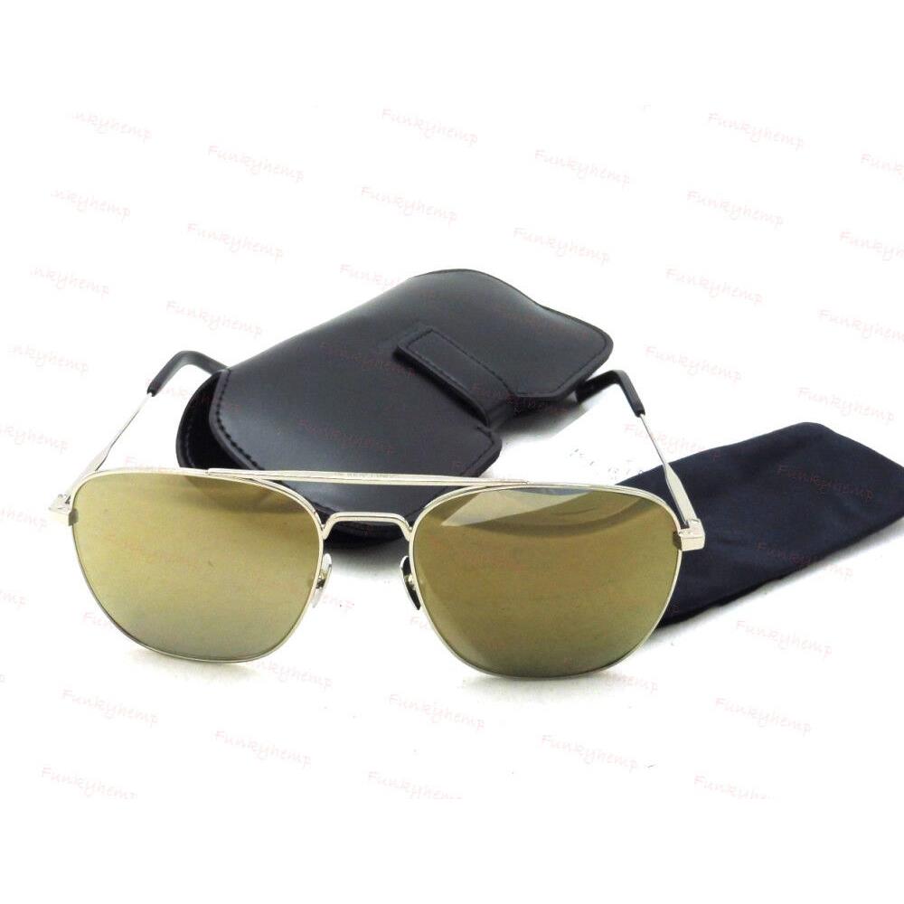 Italy Saint Laurent Aviator Shiny Silver/silver-bronze Mirror SL86 004