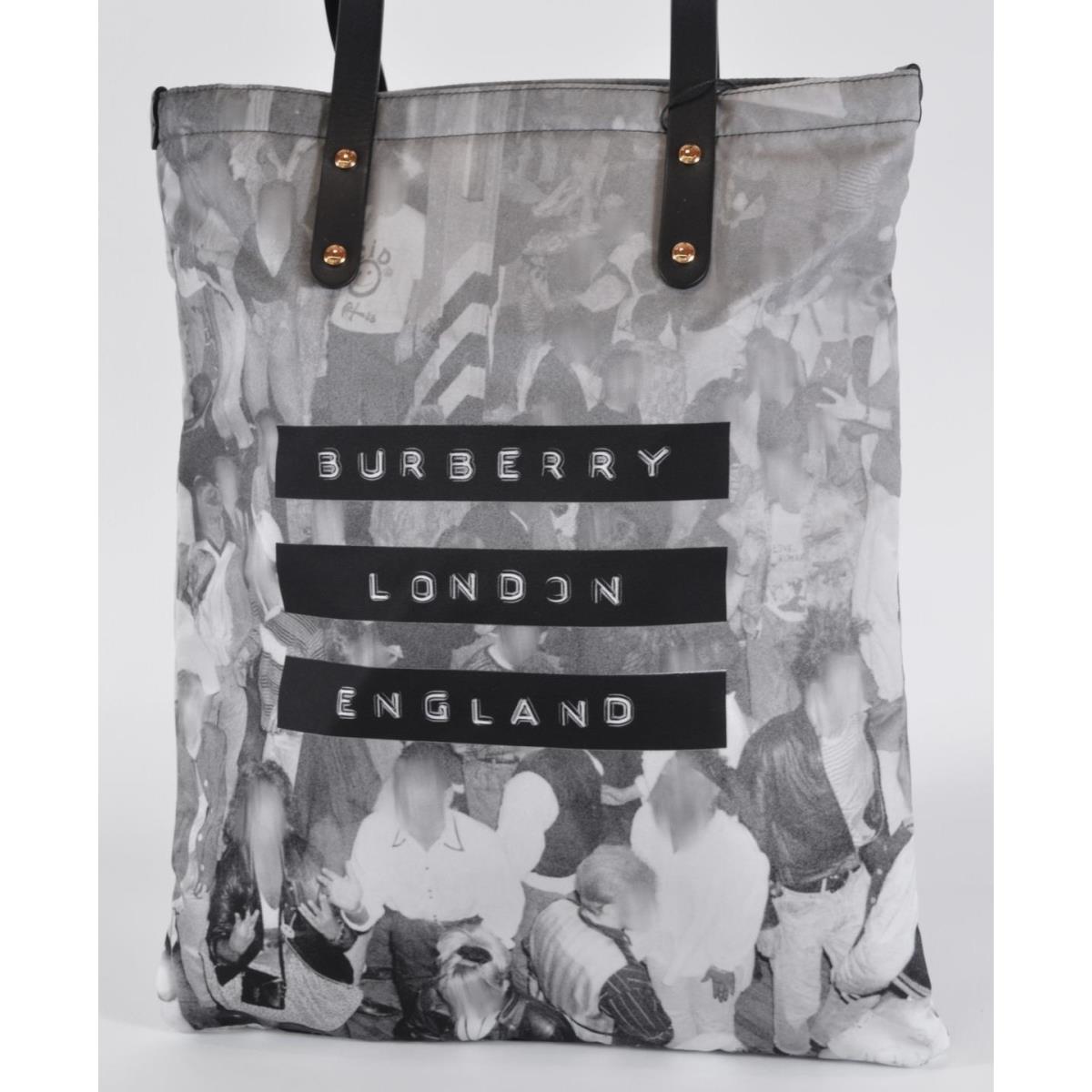 Burberry Nylon Logo London Club Theme Flat Purse Tote Bag