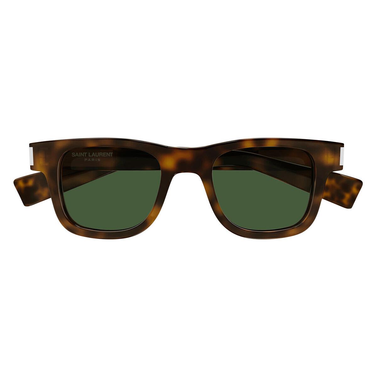 Saint Laurent SL 564 Sunglasses Havana Green Square 49mm