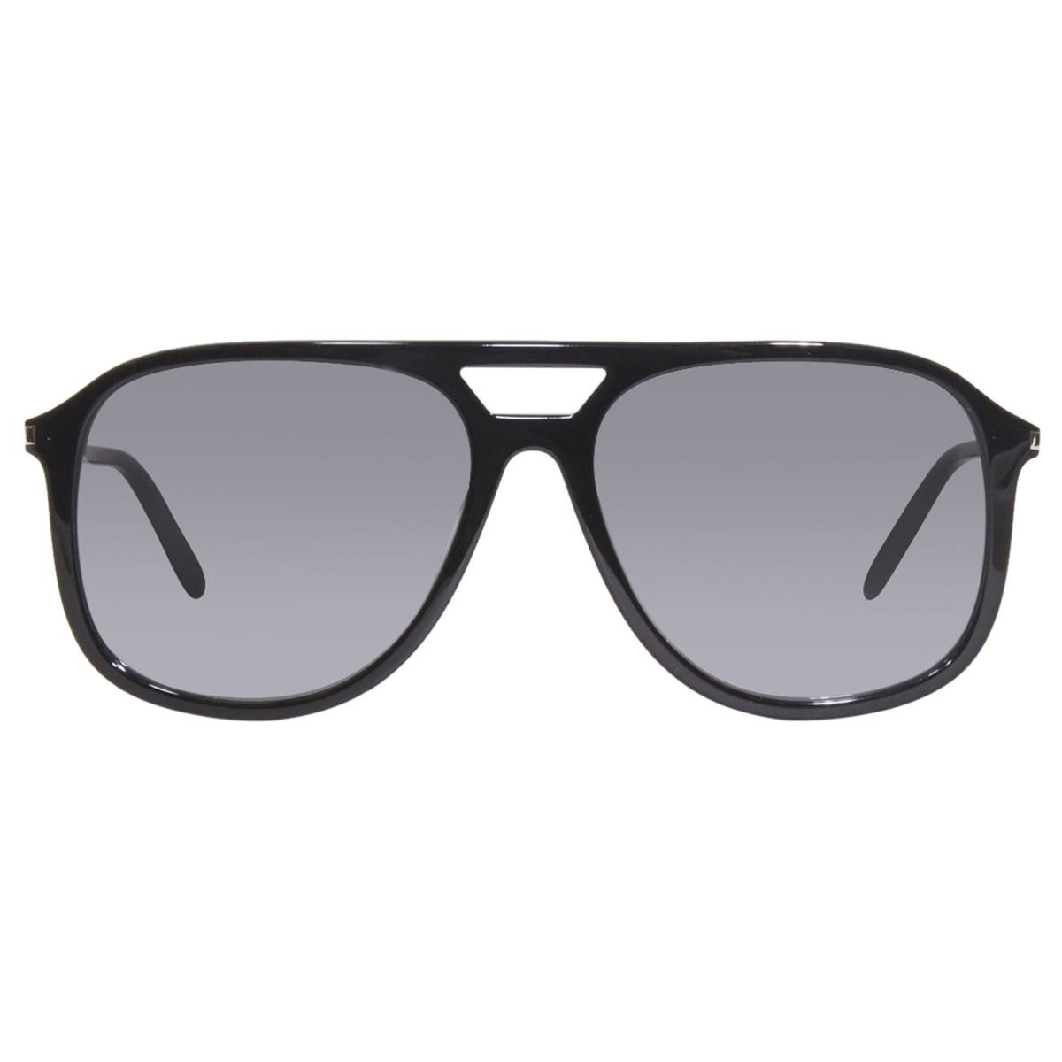 Saint Laurent SL476 002 Sunglasses Men`s Black/silver Mirror Square Shape 58mm