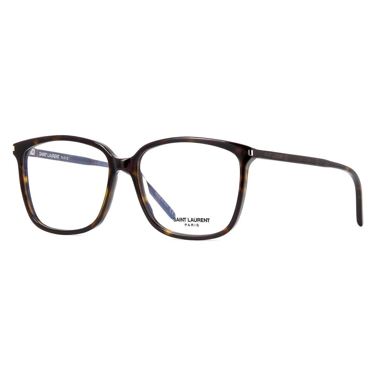 Saint Laurent SL 453 Eyeglasses Women Havana Rectangle 56mm