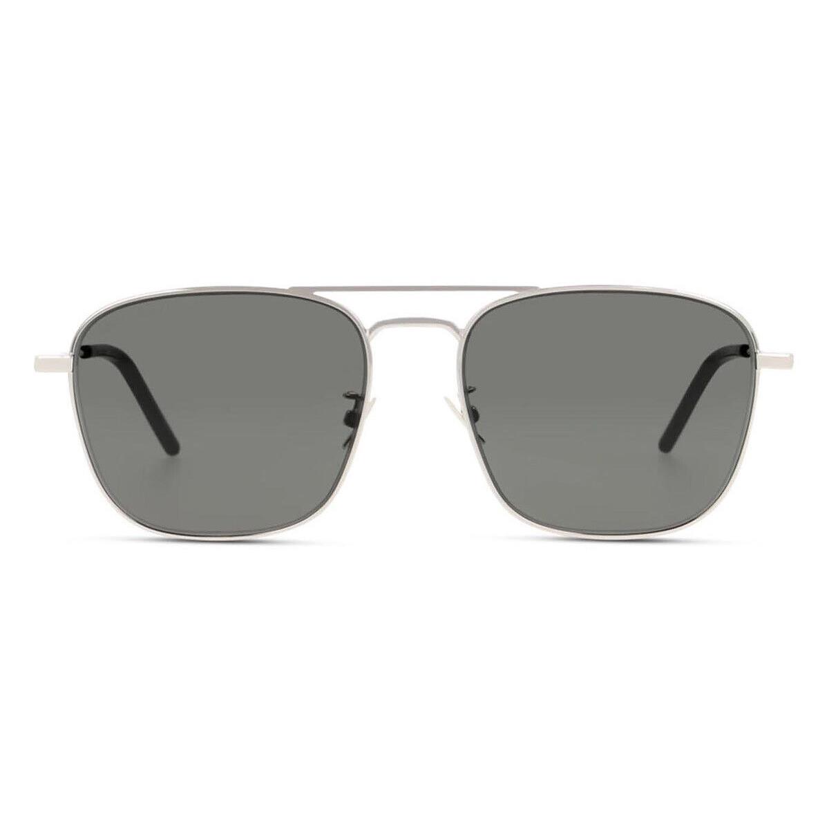 Saint Laurent SL 309 Sunglasses Silver Grey Square 56mm