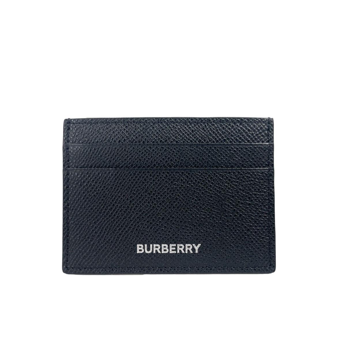 Burberry Sandon Business Small Black Grained Leather Card Case Wallet