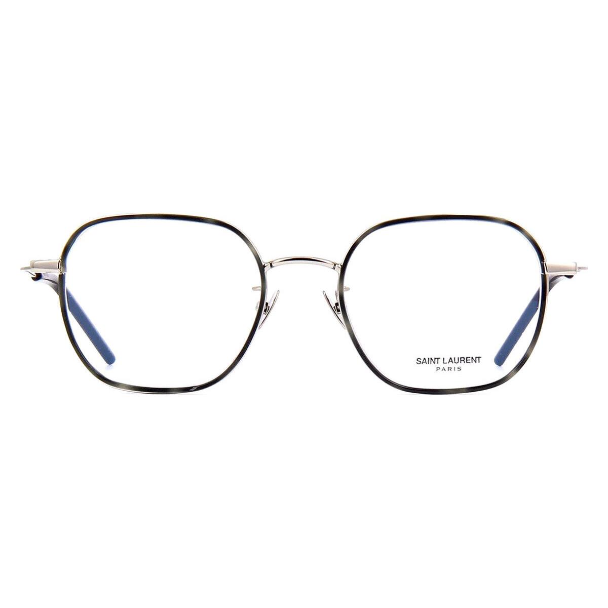 Saint Laurent SL 397/F Eyeglasses Unisex Silver Square 52mm