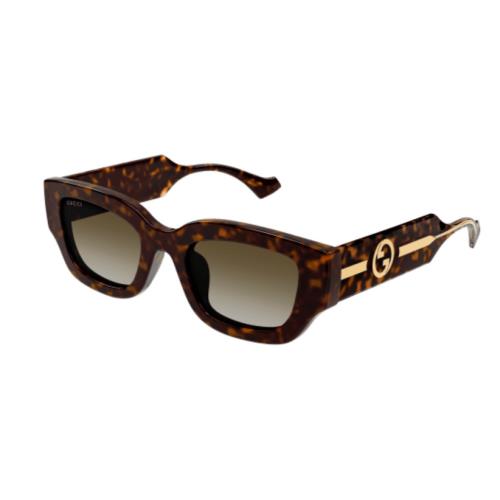 Gucci GG1558SK 002 Havana/brown Gradient Oversized Cat Eye Women`s Sunglasses