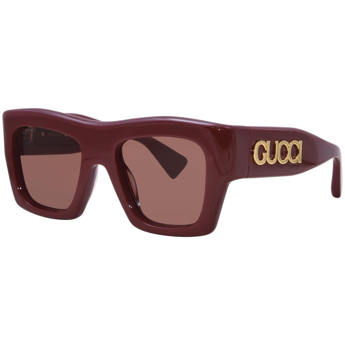 Gucci GG1772S 003 Sunglasses Women`s Burgundy/gold/brown Square Shape 52mm