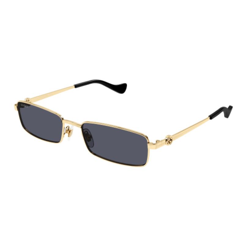 Gucci GG1600S 001 Gold/grey Rectangular Full Metal Women`s Sunglasses