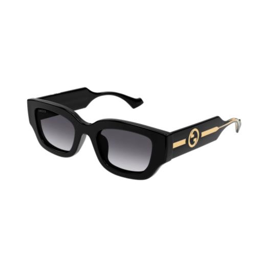 Gucci GG1558SK 001 Black/grey Gradient Oversized Cat Eye Women`s Sunglasses