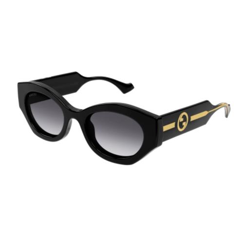 Gucci GG1553S 001 Blackcrystal/grey Gradient Oversized Square Women`s Sunglasses