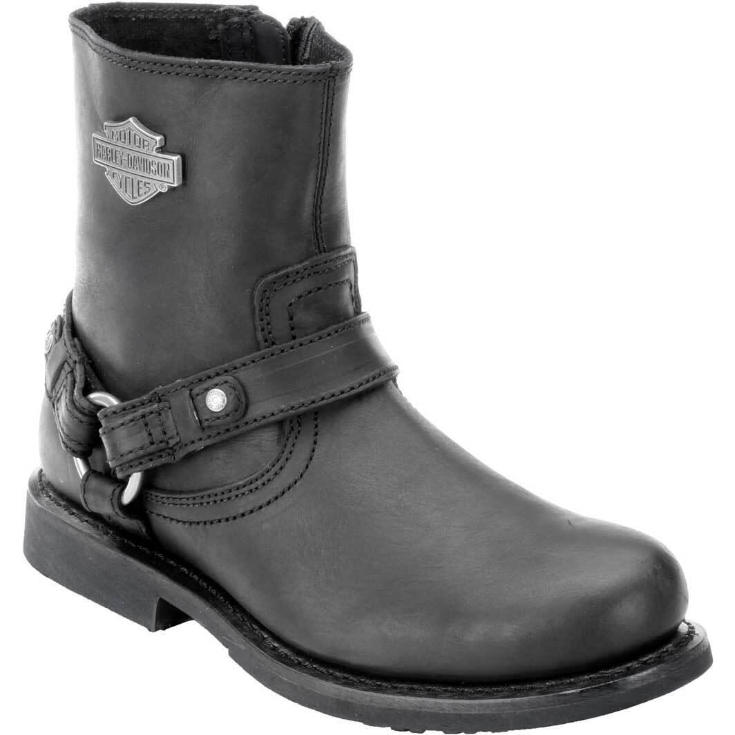 Harley-davidson Scout Black 7-Inch Leather Boots Side Entry Inside Zip. D95262