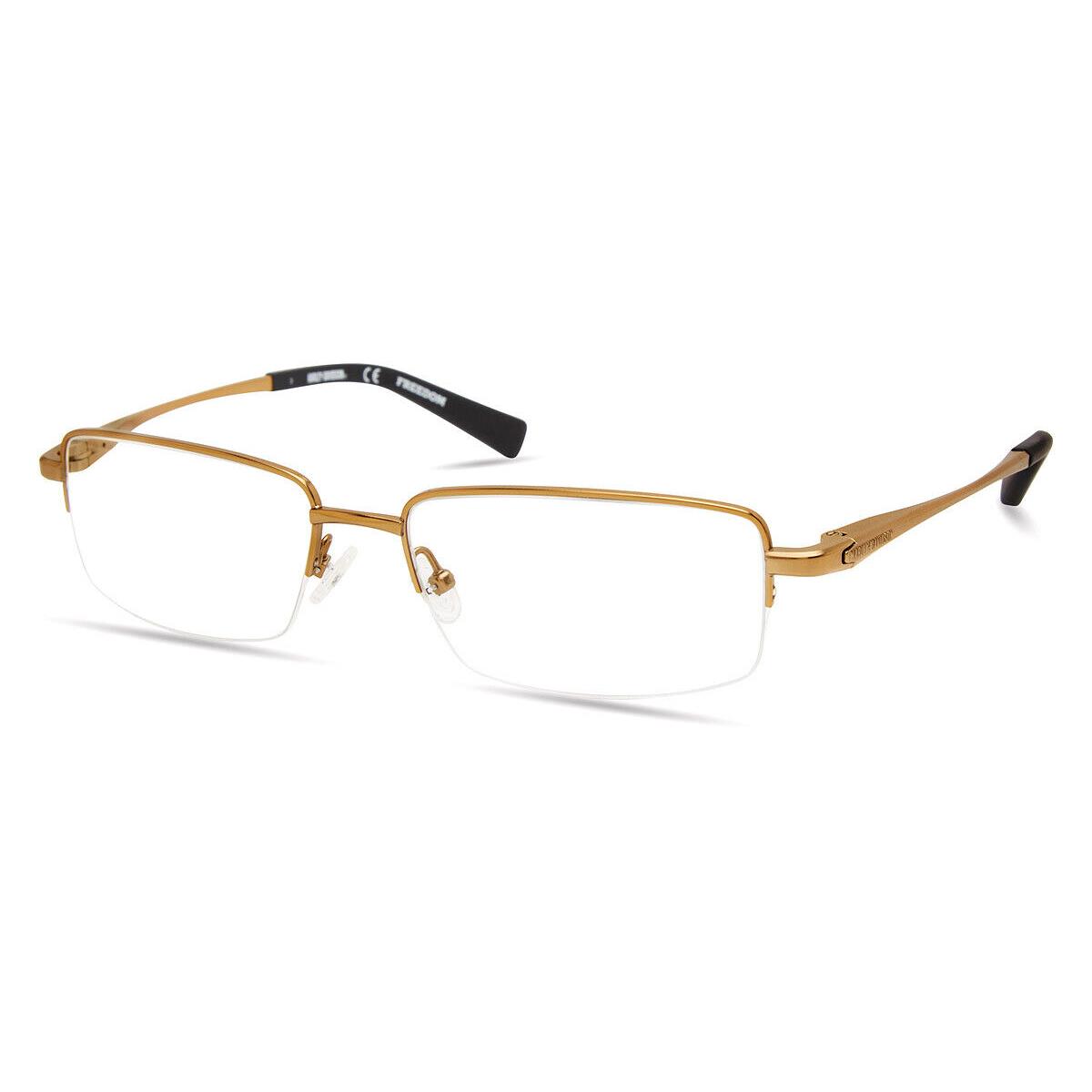 Harley Davidson HD9024 Eyeglasses Men Pale Gold Rectangle 57