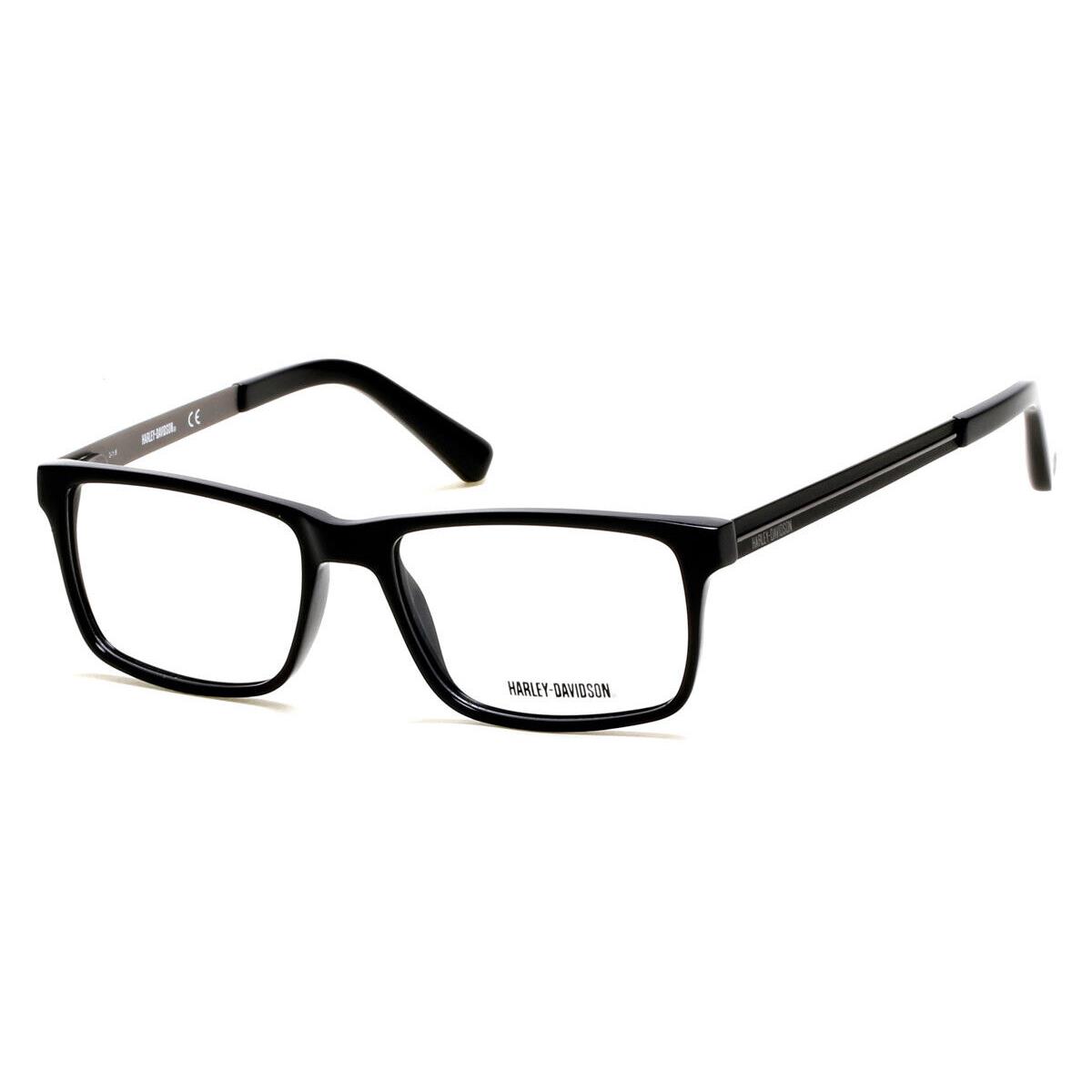 Harley Davidson HD0752 Eyeglasses Shiny Black Geometric 55mm