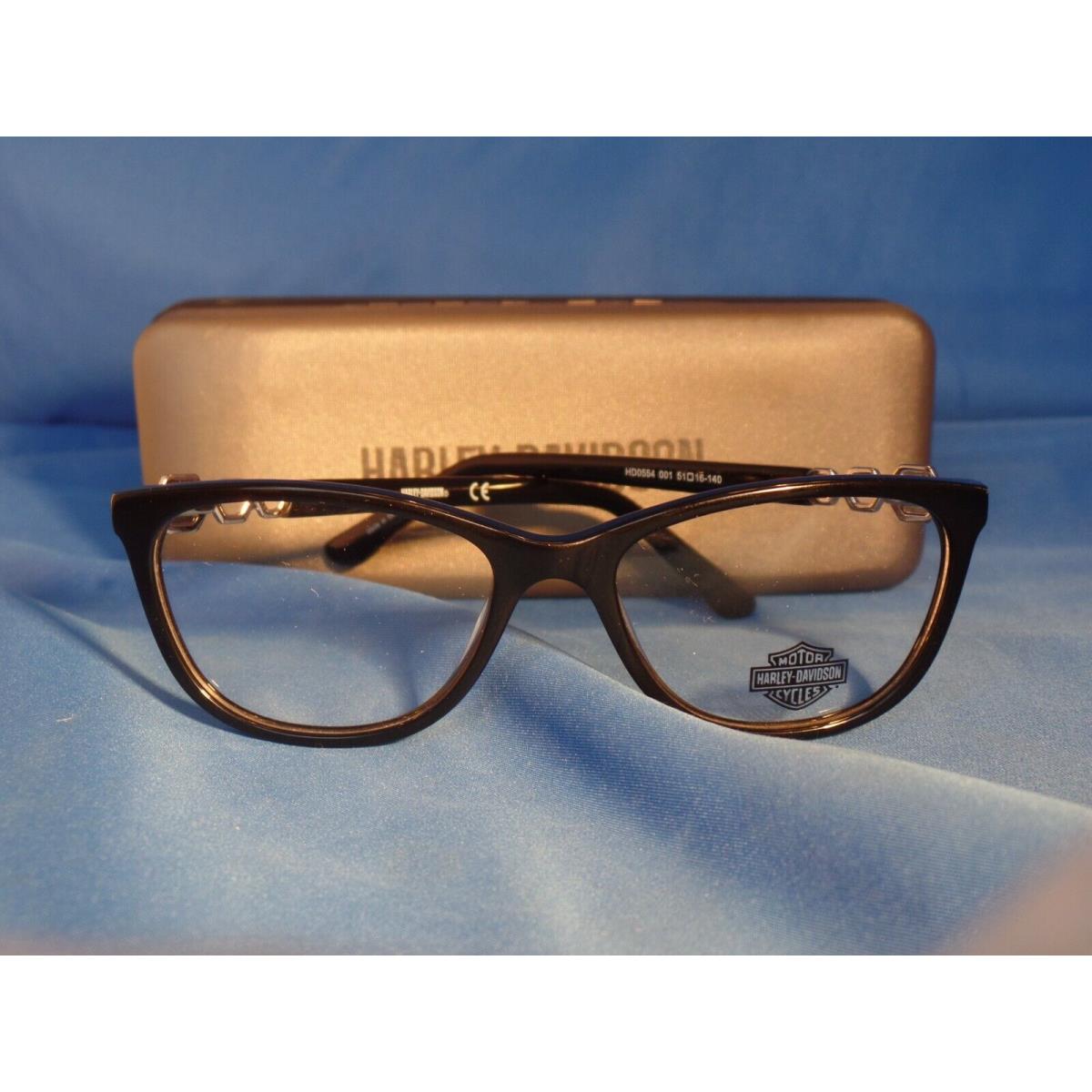 Women`s Harley-davidson Eyeglass Frame HD 0554 Black Plastic 51-16-140