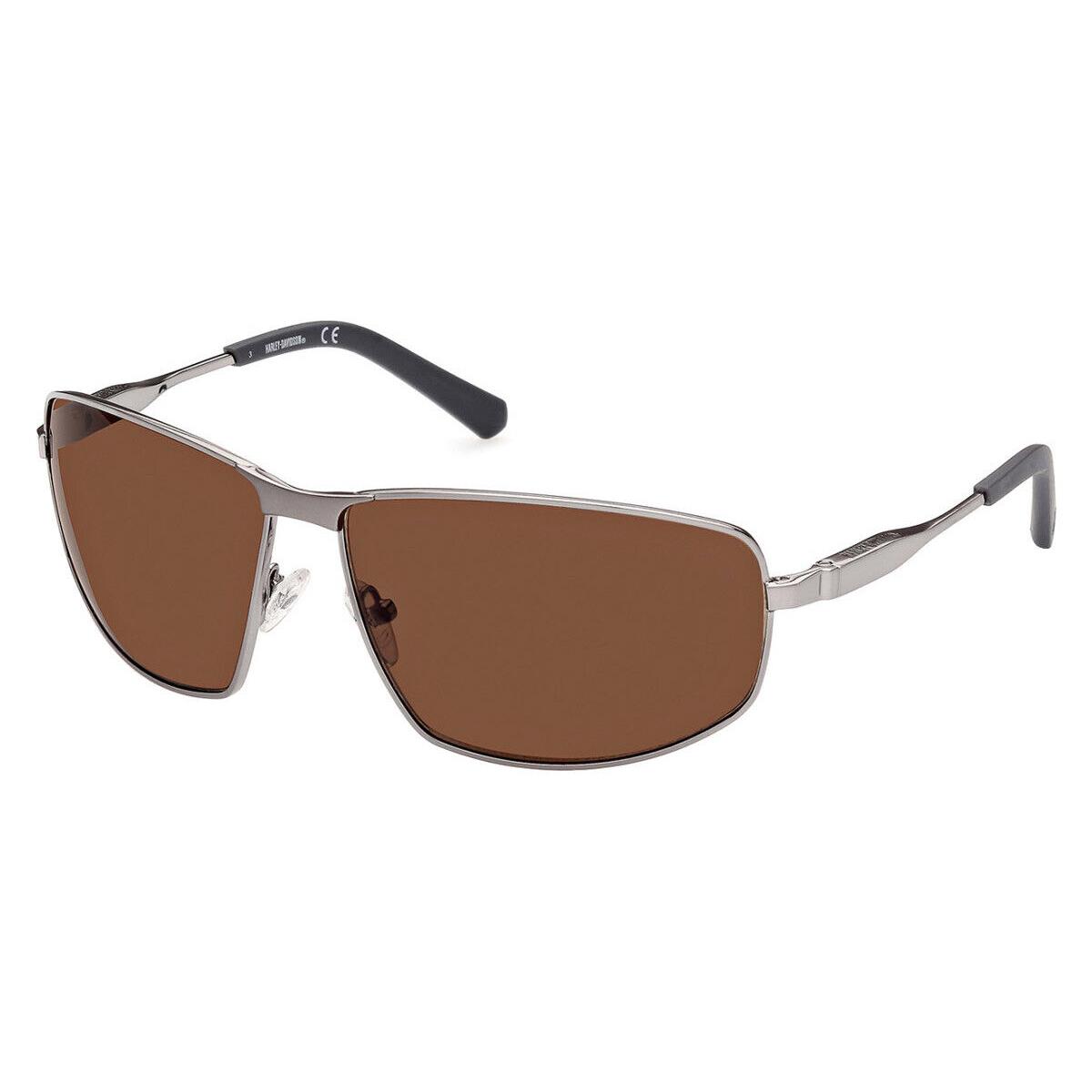 Harley Davidson HD0965X Sunglasses Shiny Gunmetal Brown 65