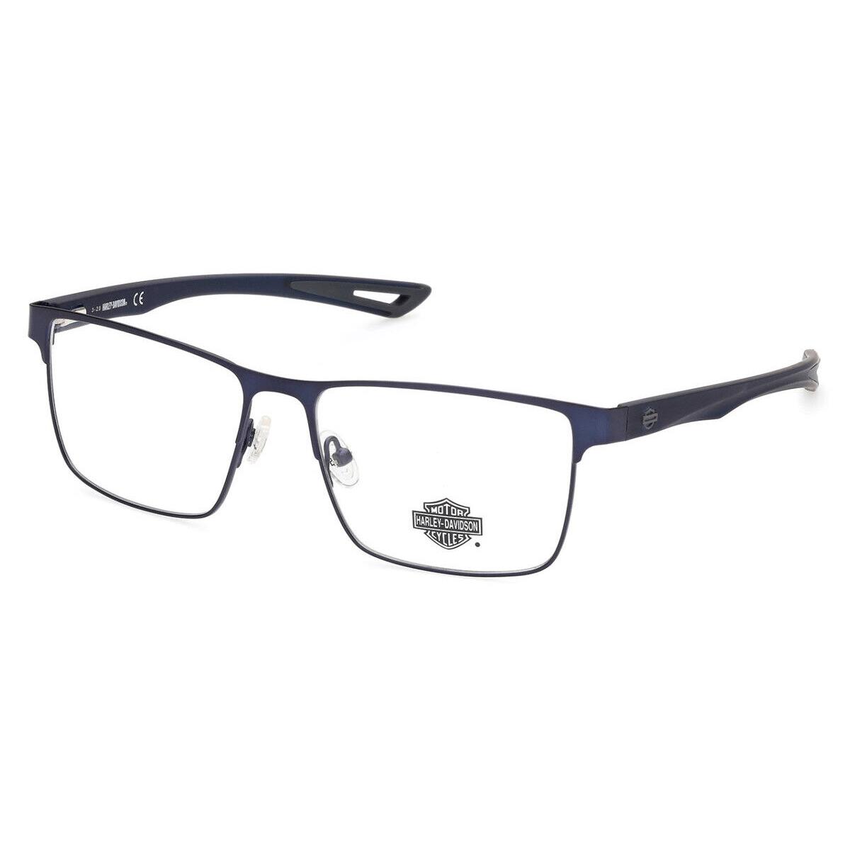 Harley Davidson HD0880 Eyeglasses Men Matte Blue Square 56mm