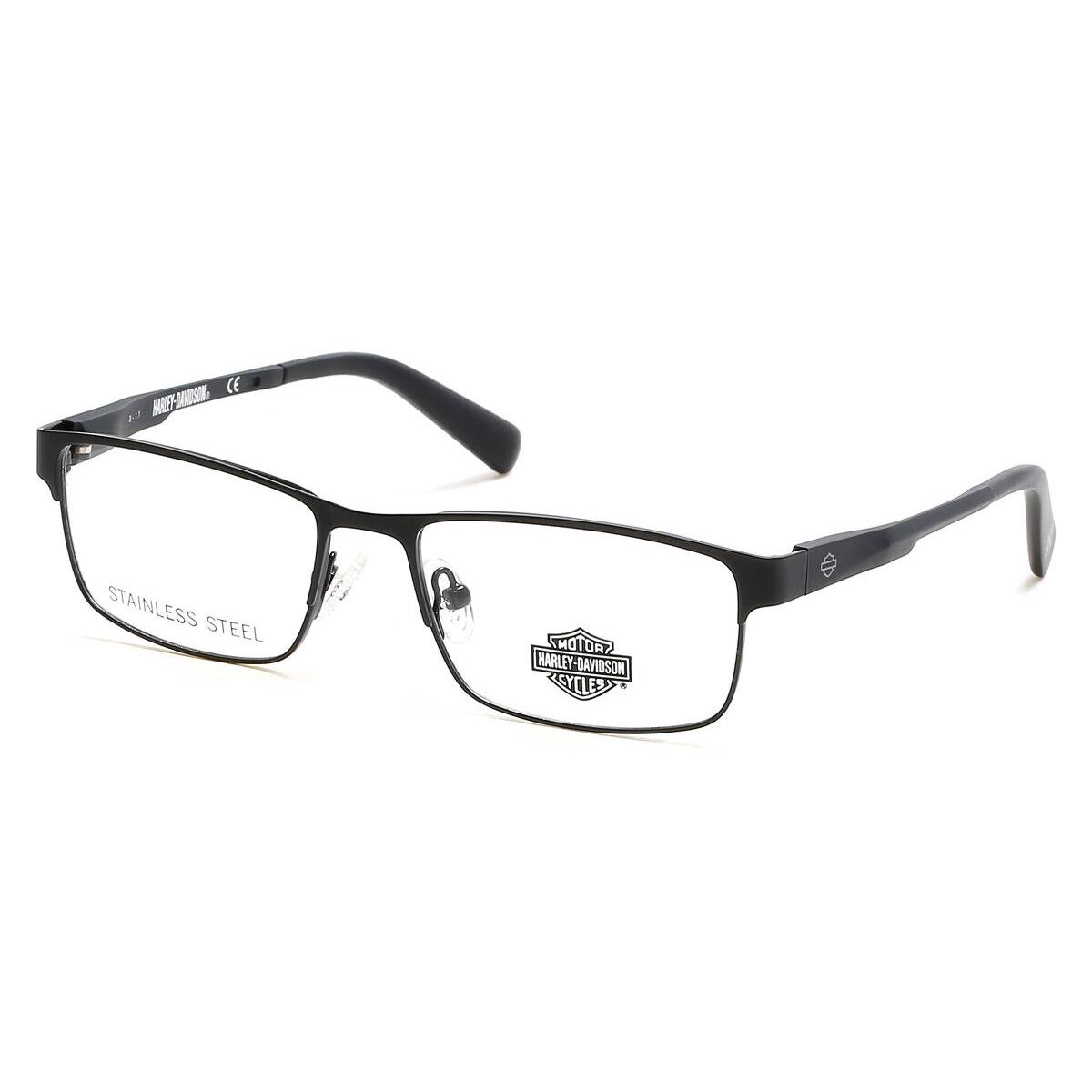 Harley Davidson HD0146T Eyeglasses Matte Black Rectangle 49mm