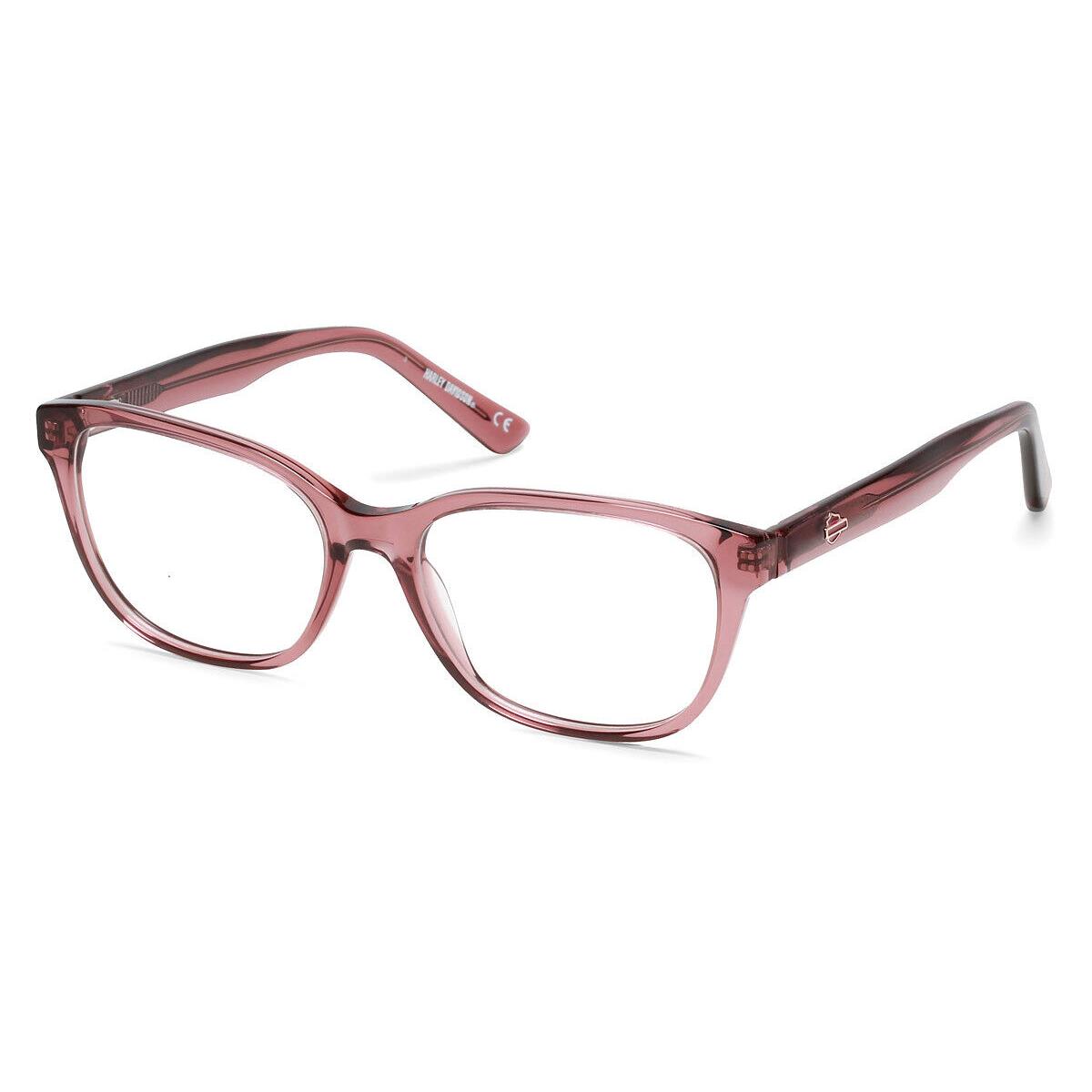 Harley Davidson HD0568 Eyeglasses Women Shiny Pink Square 56