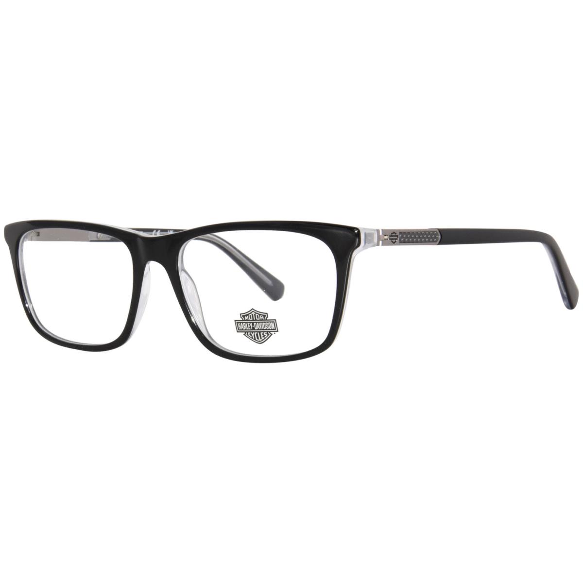 Harley Davidson HD0975 003 Eyeglasses Frame Men`s Black/crystal Full Rim 57mm