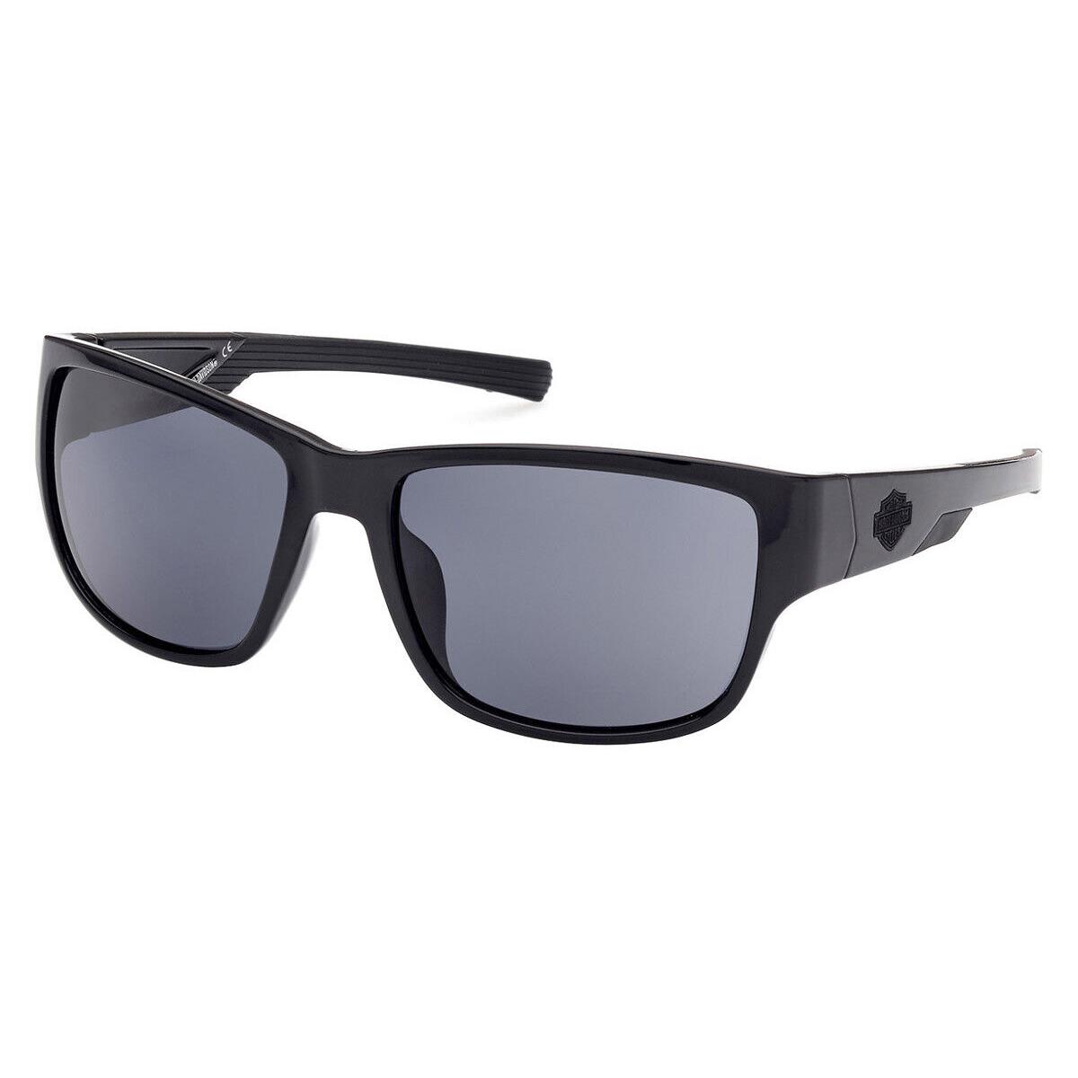 Harley Davidson HD0966X Sunglasses Shiny Black Smoke 60mm