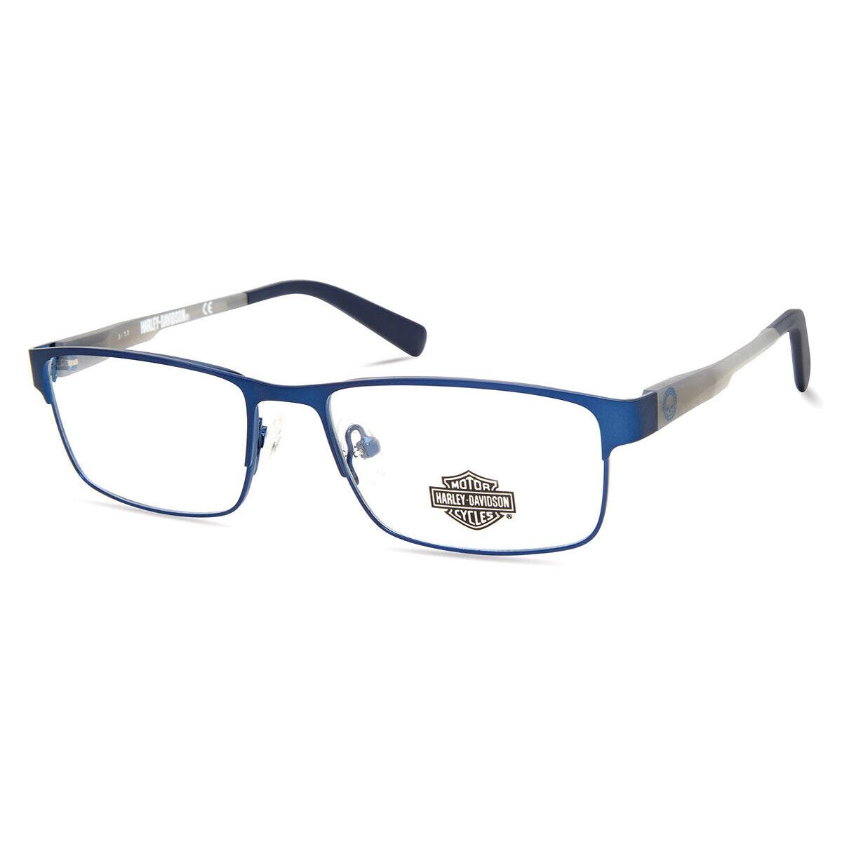 Harley Davidson HD0146T Eyeglasses Matte Blue Rectangle 49mm