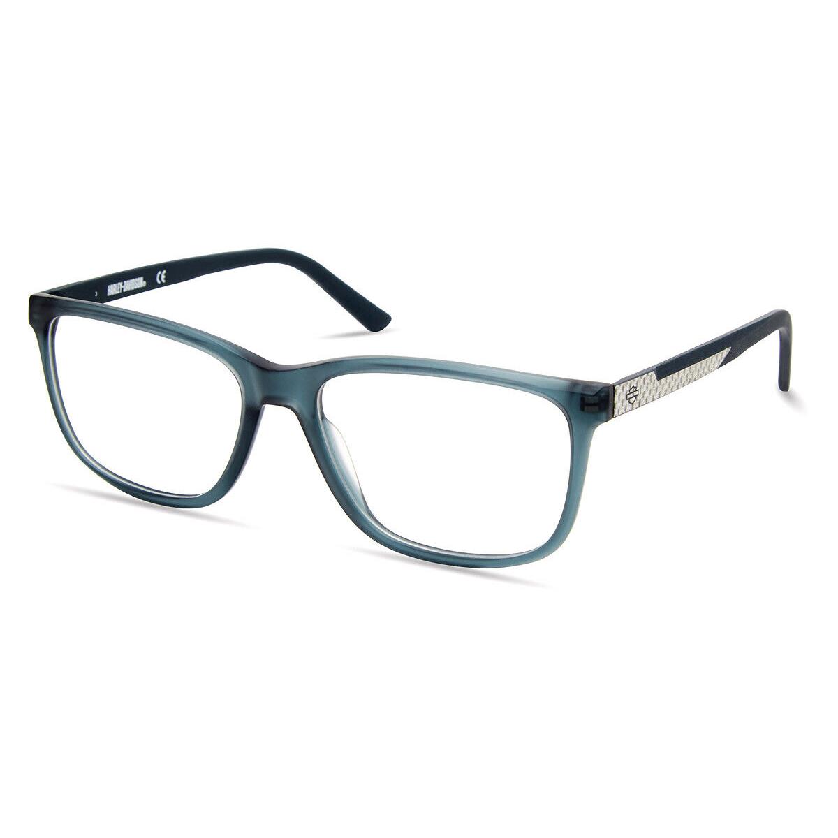 Harley Davidson HD0955 Eyeglasses Men Matte Blue Square 57mm