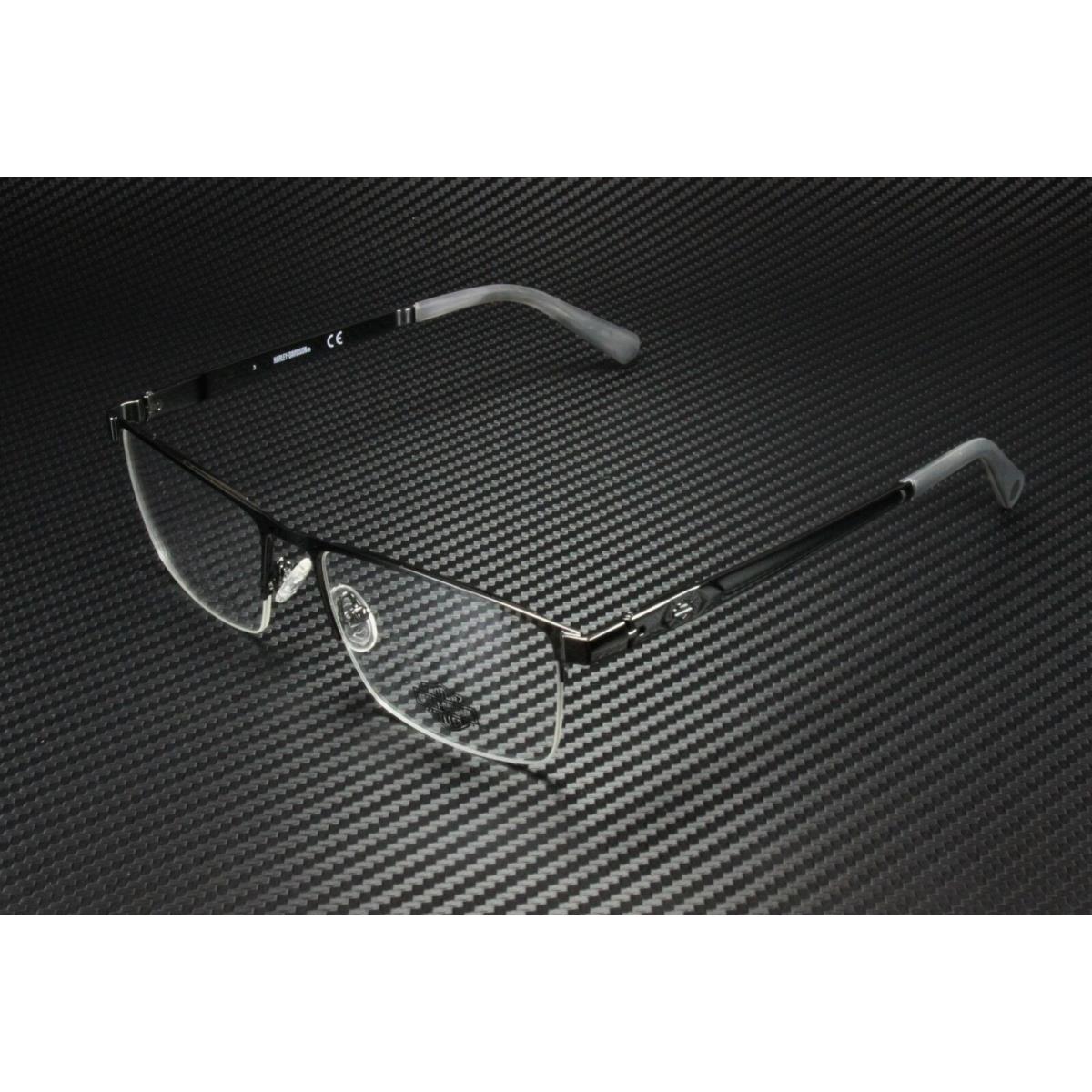 Harley-davidson HD0787 008 Shiny Gunmetal Clear Lens Metal 58mm Men`s Eyeglasses