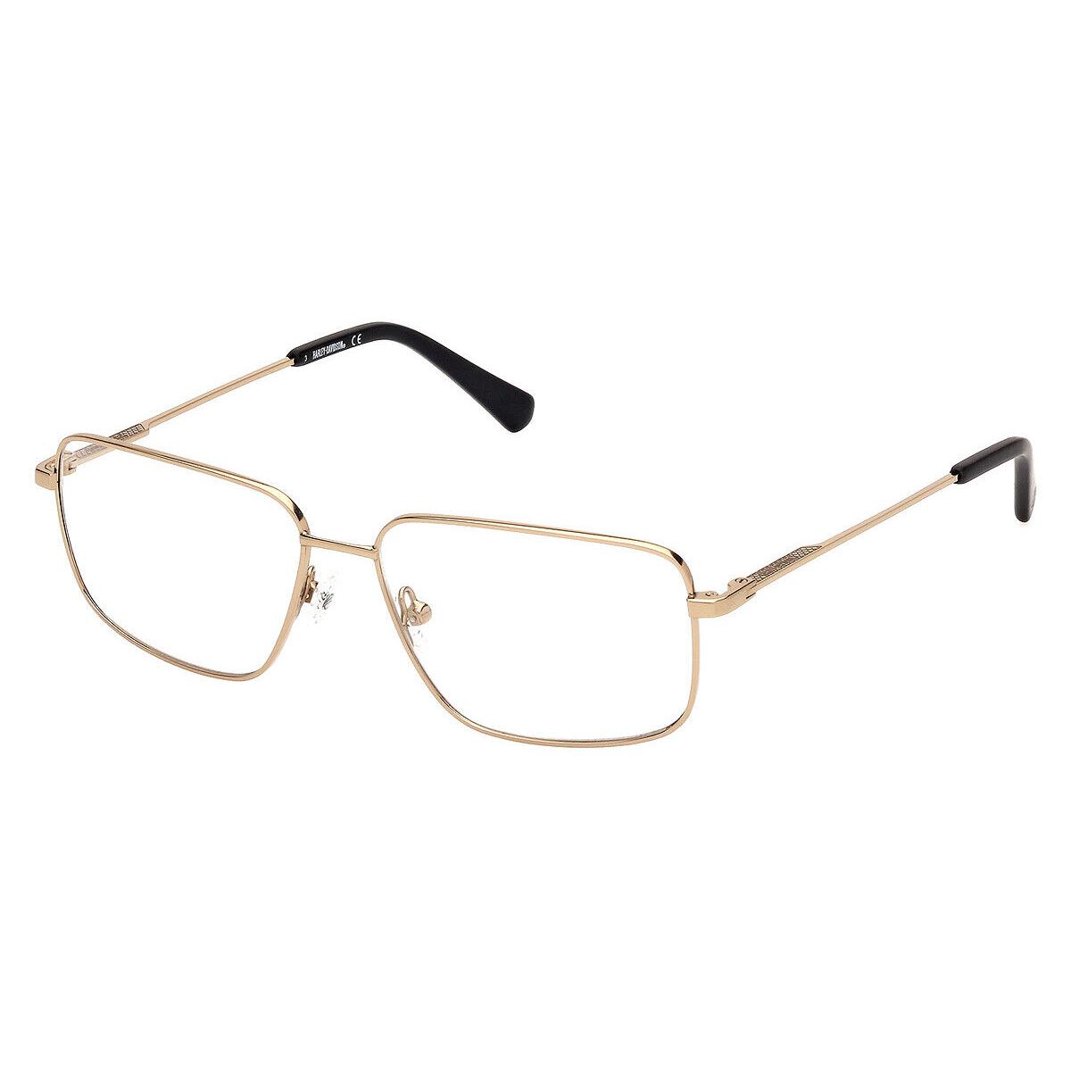 Harley Davidson HD0954 Eyeglasses Men Pale Gold Square 55mm