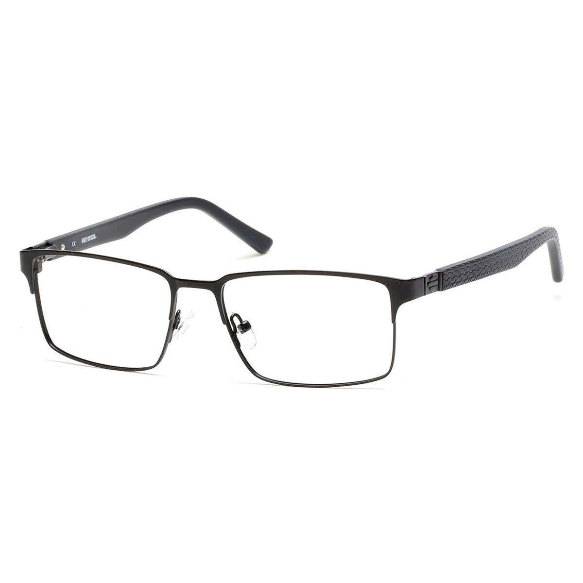 Harley Davidson HD0716 Eyeglasses Shiny Black Geometric 54mm