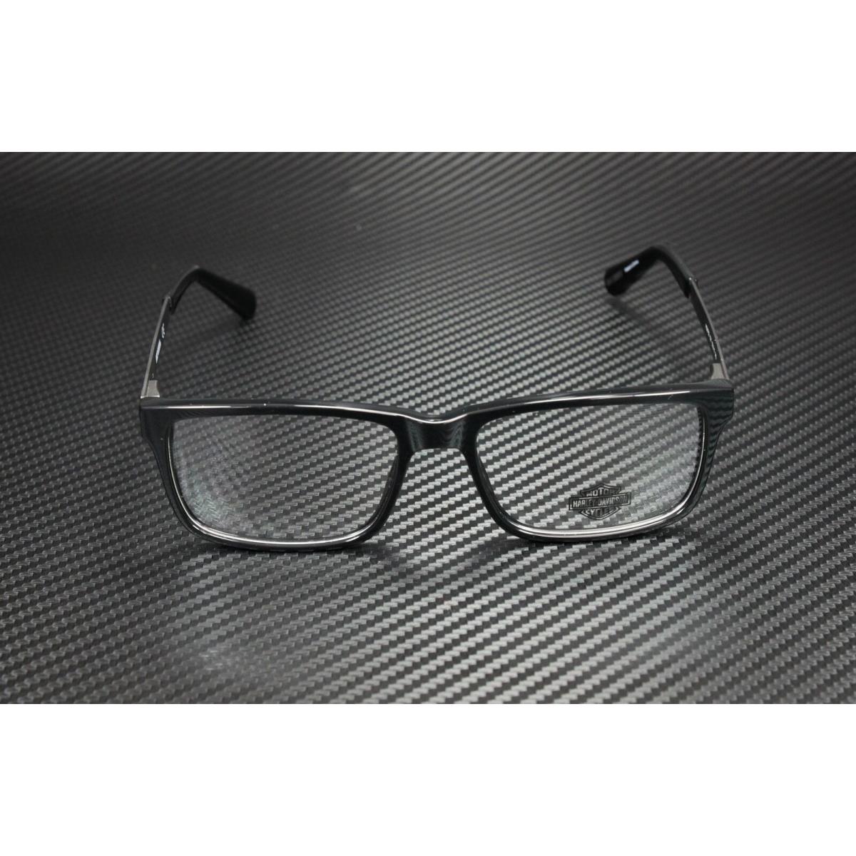 Harley-davidson HD0752 001 Shiny Black Clear Lens Plastic 55 mm Men`s Eyeglasses