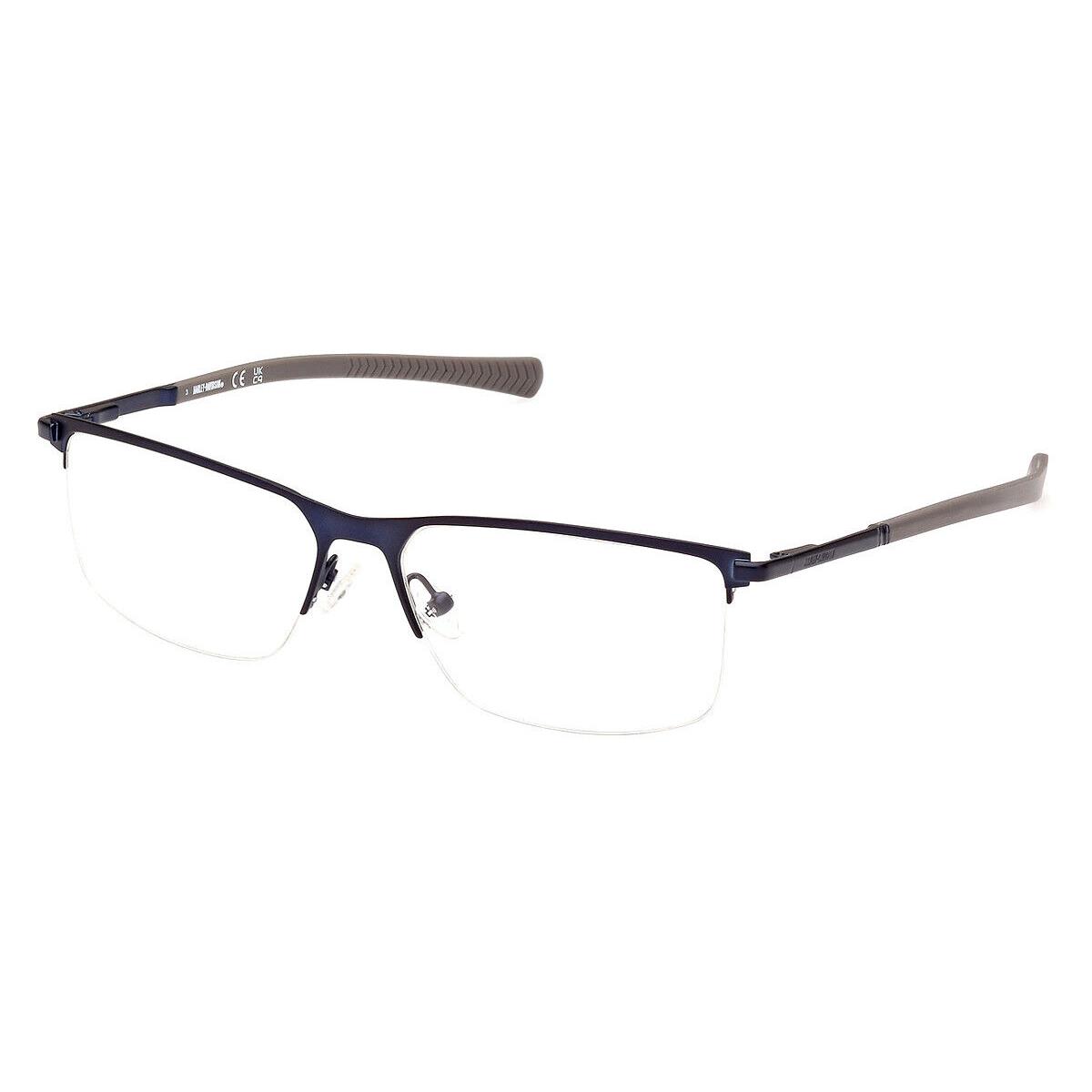 Harley Davidson HD0979 Eyeglasses Men Matte Blue Rectangle 57