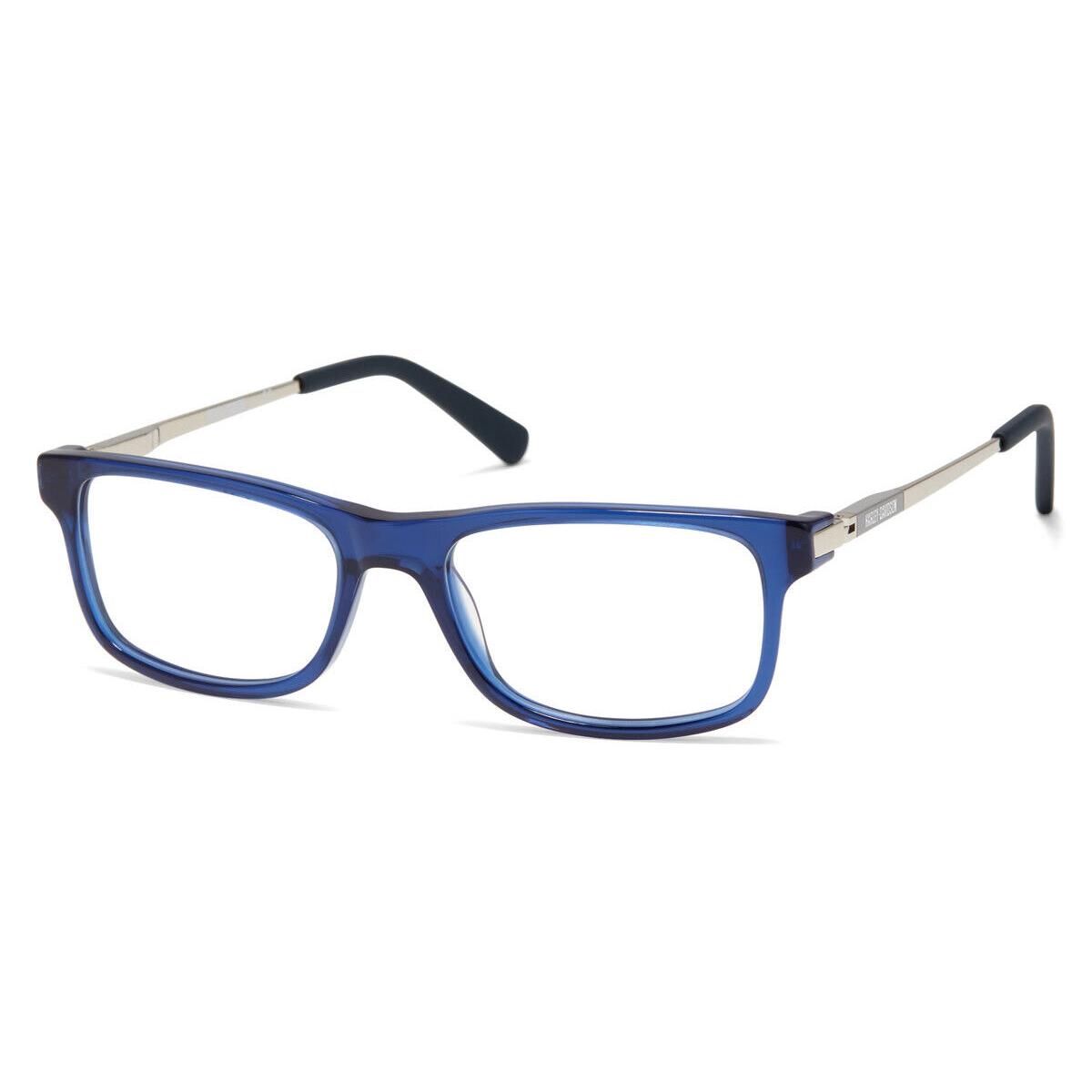 Harley Davidson HD0143T Eyeglasses Shiny Blue Rectangle 51mm